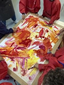 Etaler des mélanges du jaune au magenta