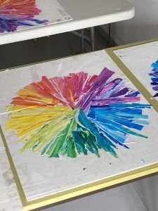 Cercle chromatique fini en cours de séchage