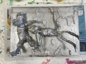 Tableau imitant le métal repoussé