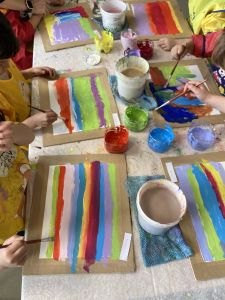 Peindre des lignes colorées