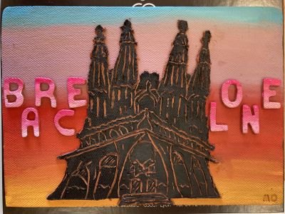 Le tableau de Maylise en hommage à la ville de Barcelone