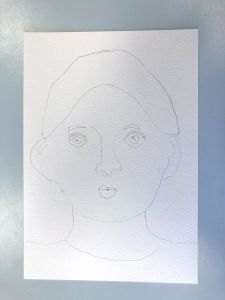 Portrait d'enfant au crayon à papier