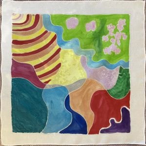 Couleurs saturées pour ce carré de soie