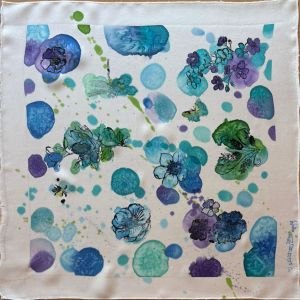 Le foulard de soie peint par Maya 13 ans