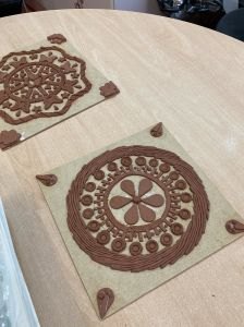 La rosace est prête à être peinte