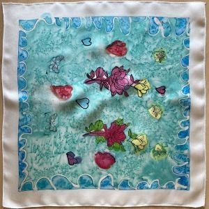 Carré de soie peinte