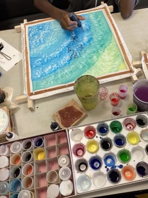 Créer avec de la peinture et du sel