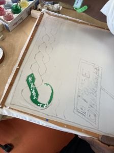 Peindre dans les cernés à la gutta