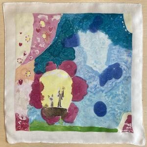 Peinture sur soie réalisée par une enfant
