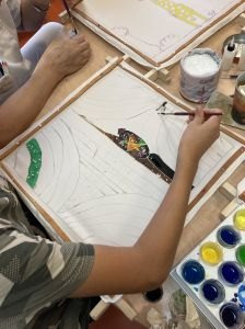 Créations libres sur de la soie