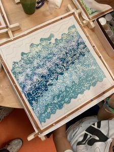 Effet de vagues avec un effet au sel