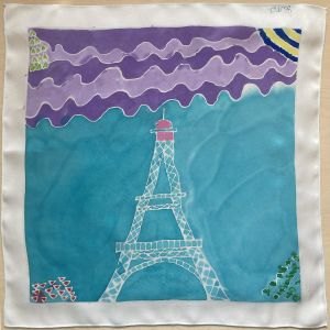 Le foulard peint par Lina, 9 ans