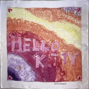 Le fouylard en soie peint par Mila