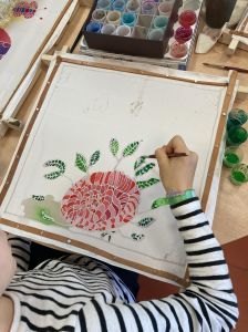 Mise en couleur de la fleur imaginée par Célie