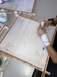 Tracé de Gutta sur les tracés au feutre fugace