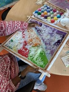 Peinture sur soie au sel