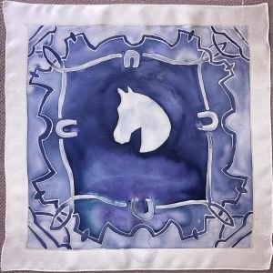 Entrelacs sur fond bleu