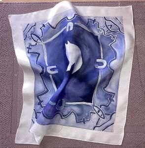 Carré de soie peint par Capucine