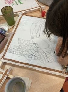 Image aux toucans tracé à la Gutta transparente