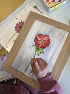 Peindre une anémone à l'aquarelle