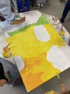 Peindre des grands formats avec les enfants