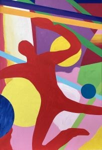 Le tableau à la silhouette rouge