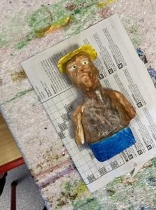 Etat de la figurine avant application de la cire dorée
