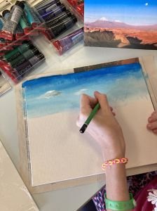 Ajouter les nuages puis dessiner la ligne d'horizon