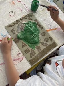 Encre acrylique sur peinture métallisée